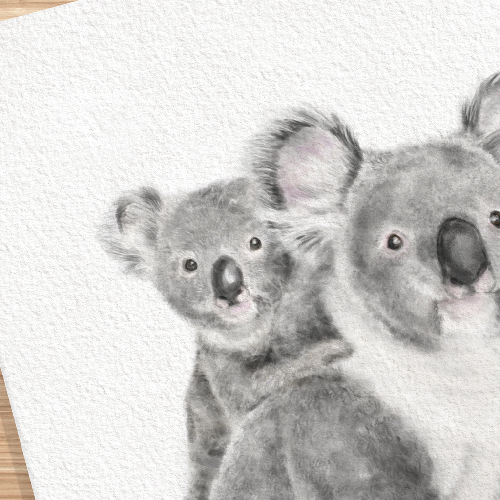 Baby Koala Joey and Mom Wall Art