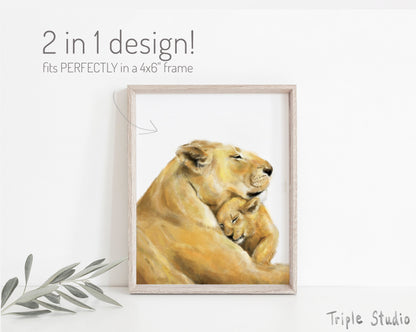 Mother's Day Card | Best Mom Ever | Lion with Baby