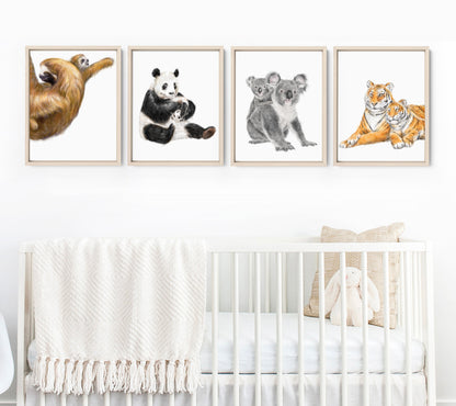 Tiger Mom and Baby Art Print