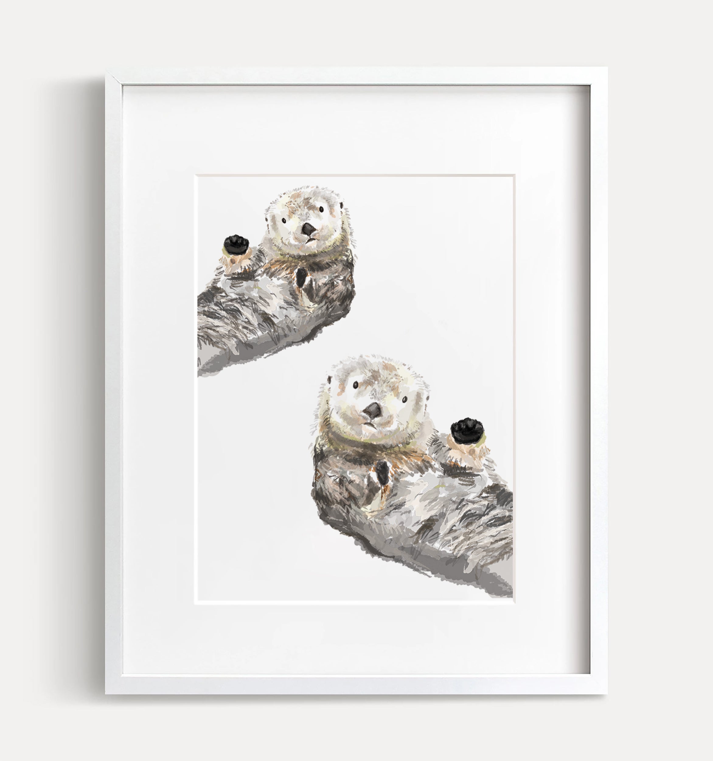Sea Otter Watercolor Art Print