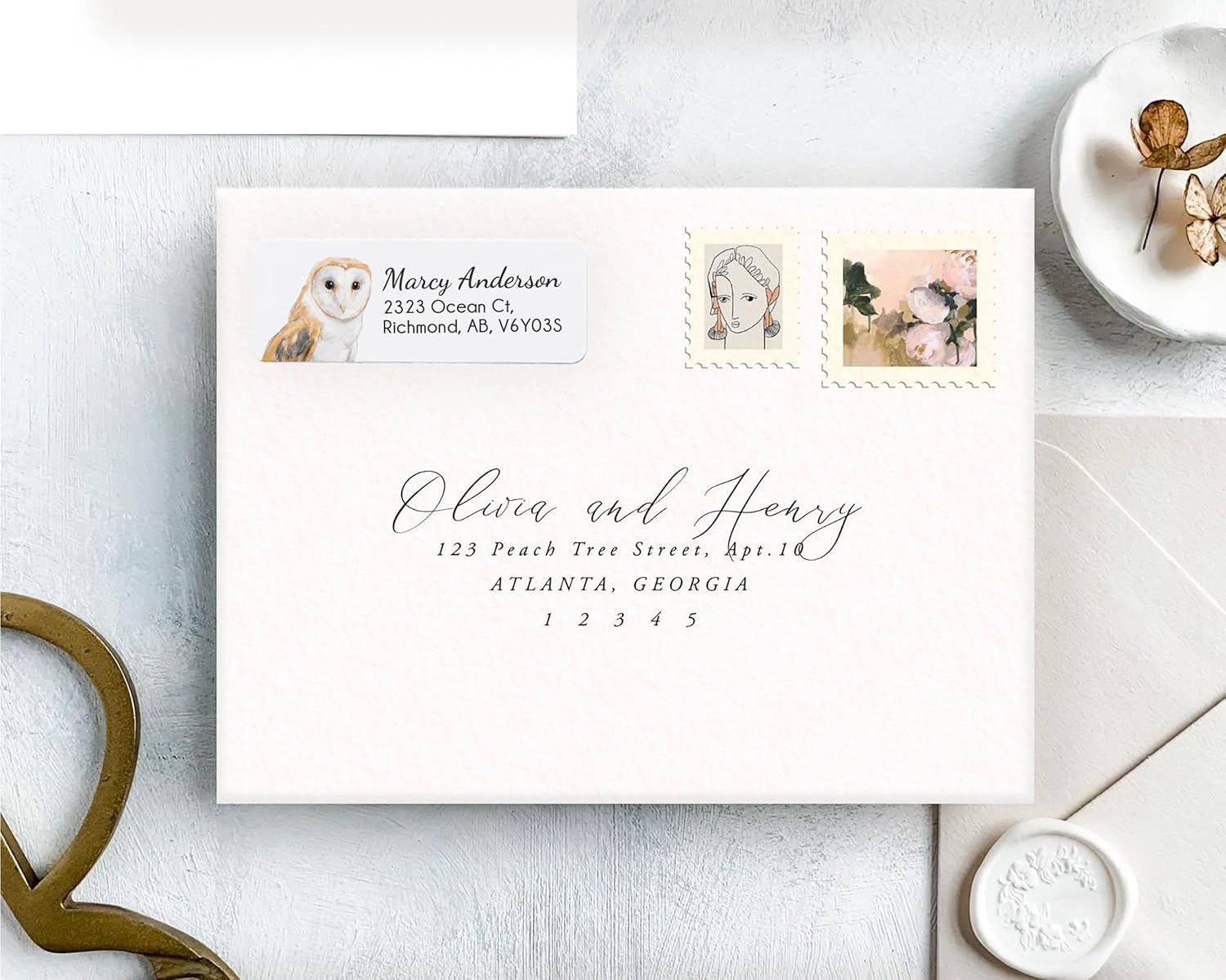 Bohemian Owl Personalized Return Address Labels – Custom Boho Mailing Stickers