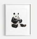 Panda Mom and Cub Art Print
