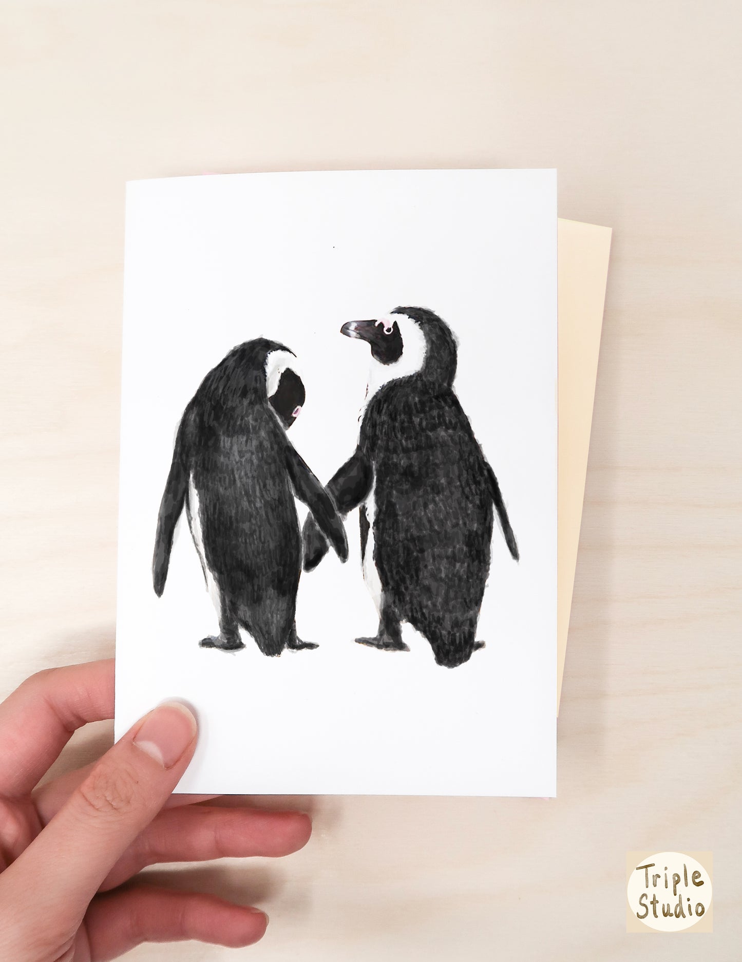 Penguin in Love Card