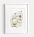 Polar Bear Baby and Mother Art Print
