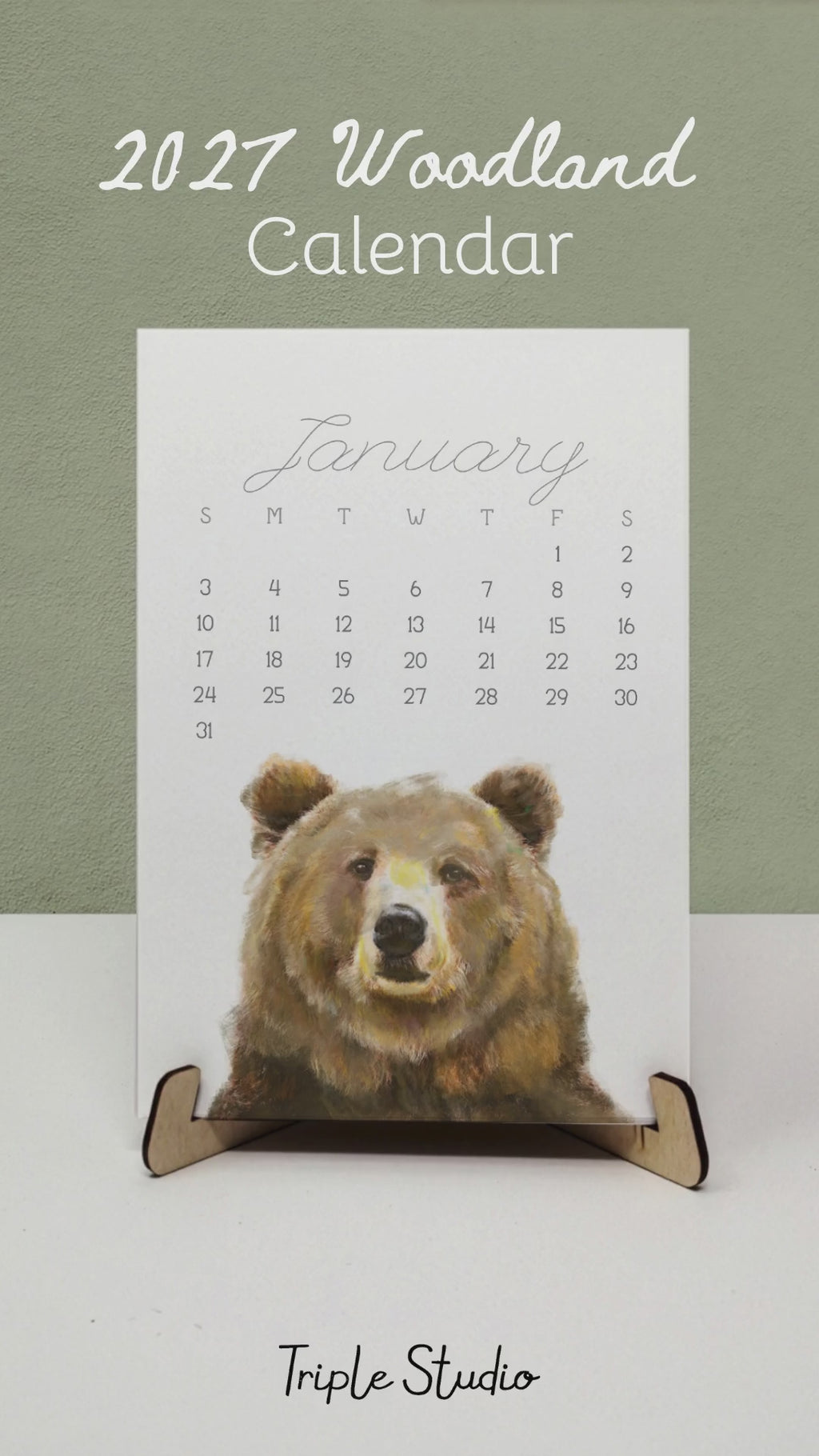 2027 Desk Calendar: Woodland