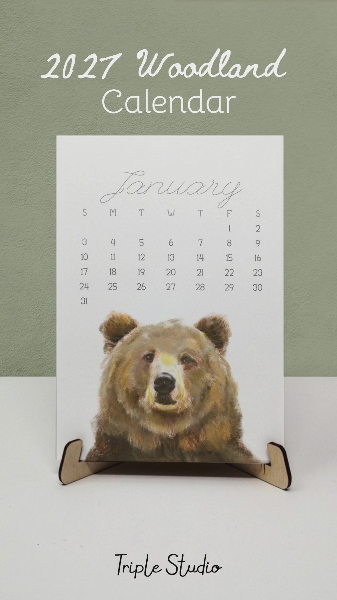 2027 Desk Calendar: Woodland