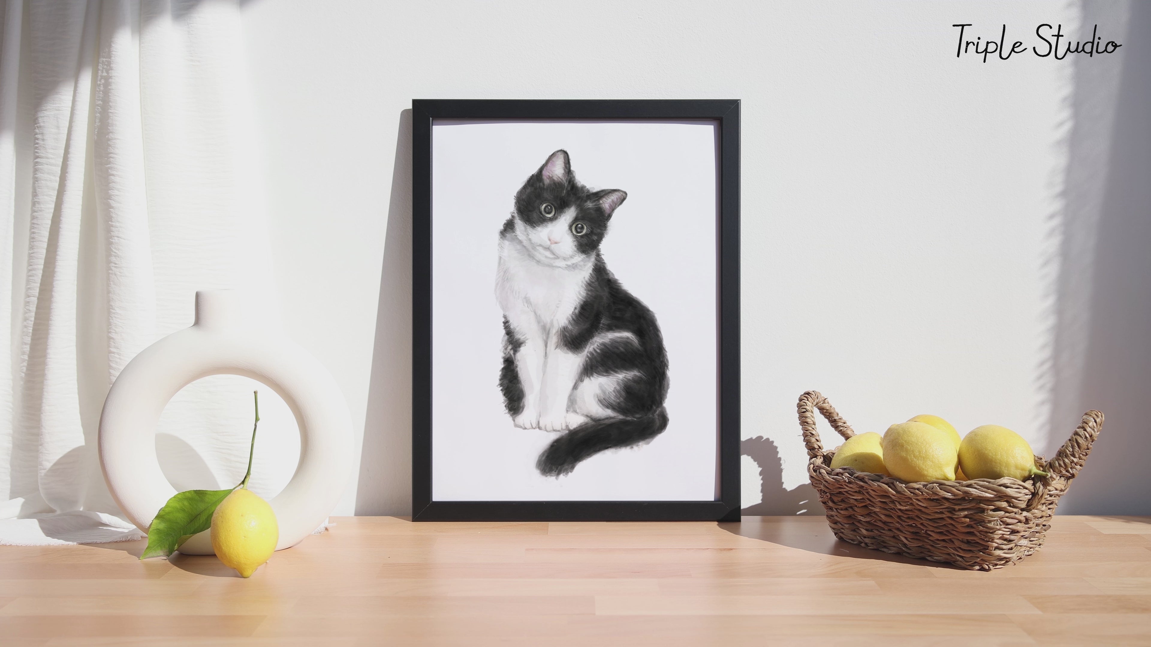 Tuxedo Cat Art Print