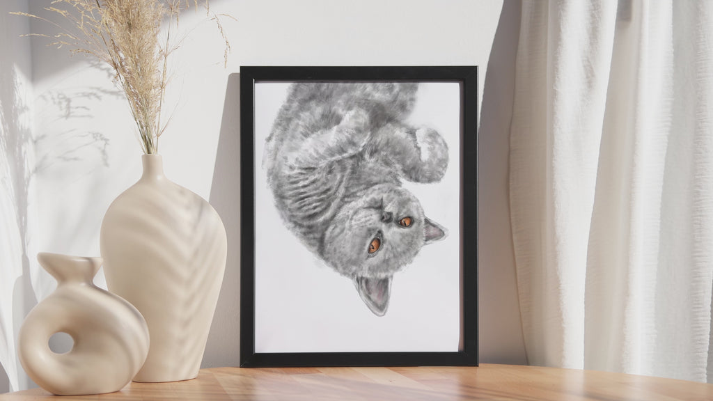 Gray Cat Art Print