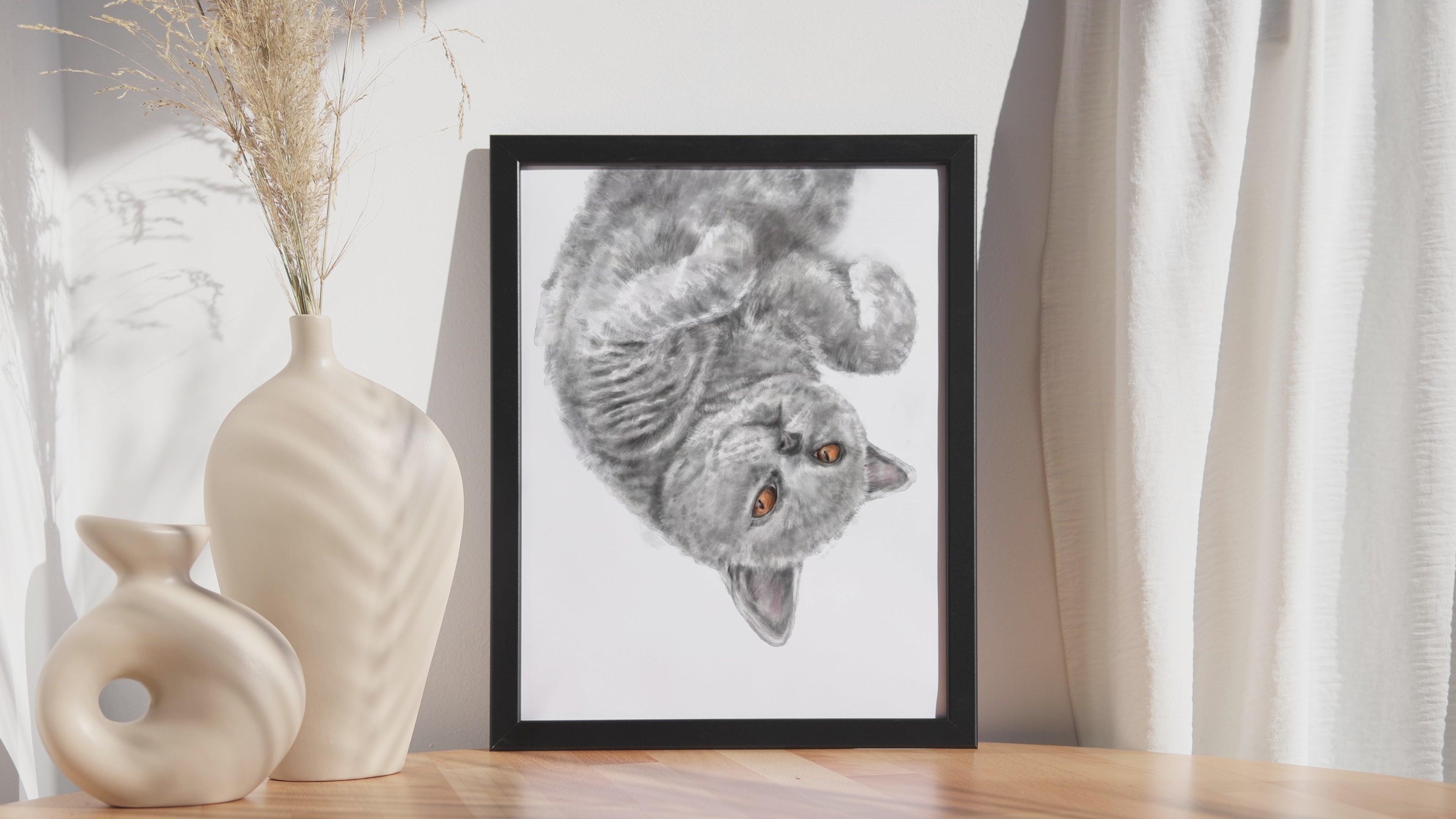 Gray Cat Art Print