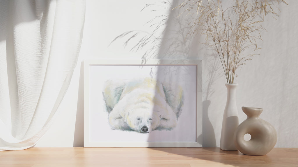 Polar Bear Sweet Dreams Minimalist Art Print