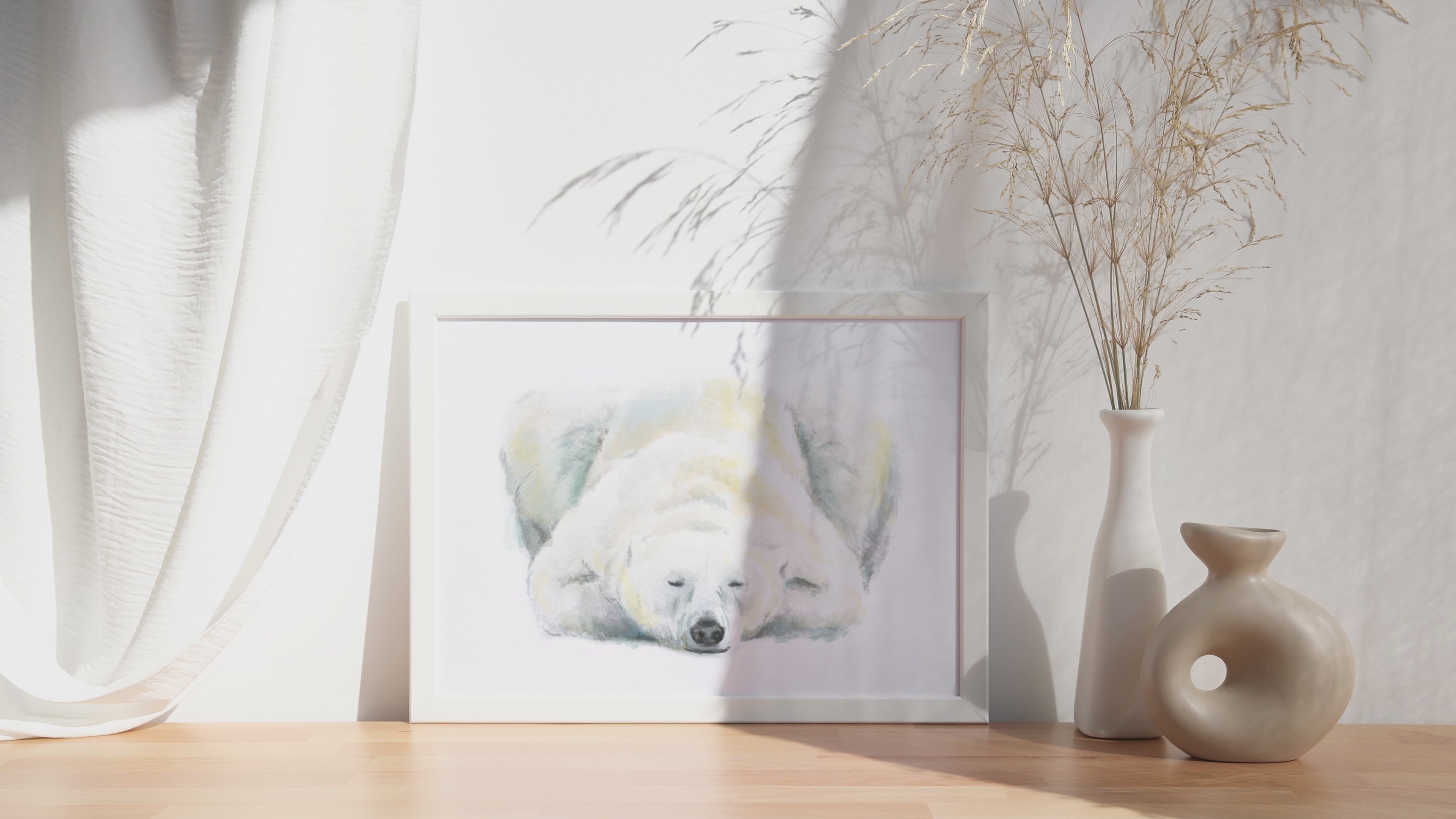 Polar Bear Sweet Dreams Minimalist Art Print