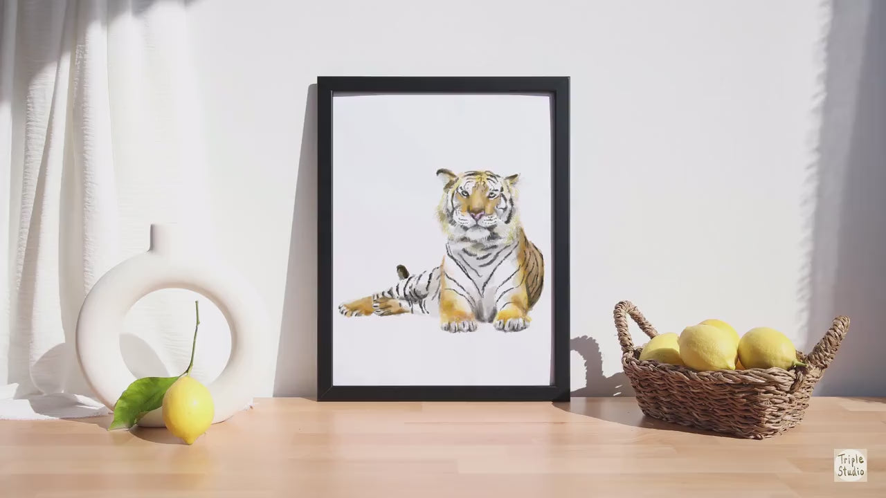 Tiger Art, Tiger Print, Wildlife animal, Africa animal, Nature Art, Home Decor, Nursery Art, Boy Nursery, Kid Wall Art, Jungle Art, Safari