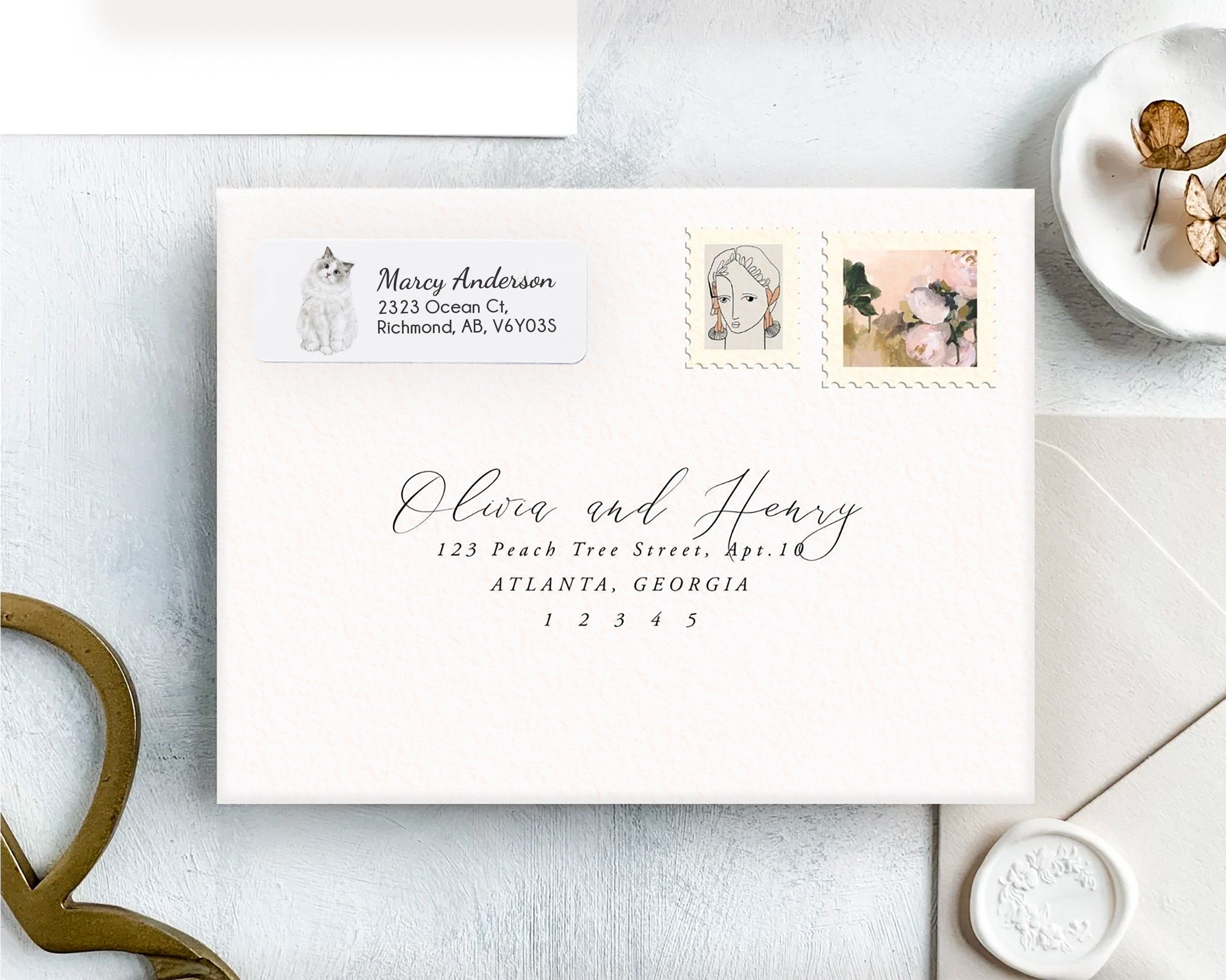 Ragdoll Cat Personalized Address Label