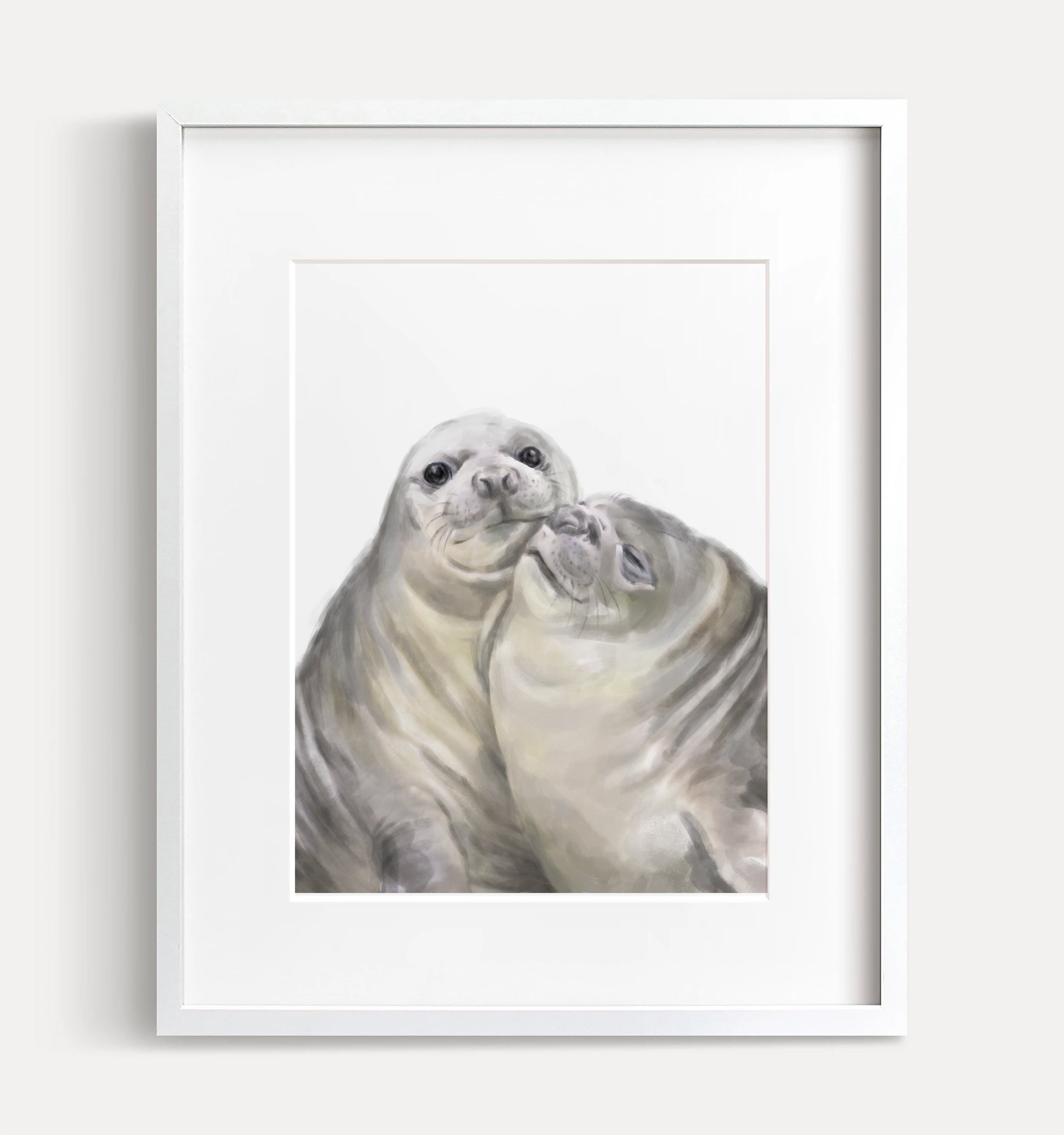 Seal with A Kiss Art Print:  Anniversary Gift for Animal Lovers