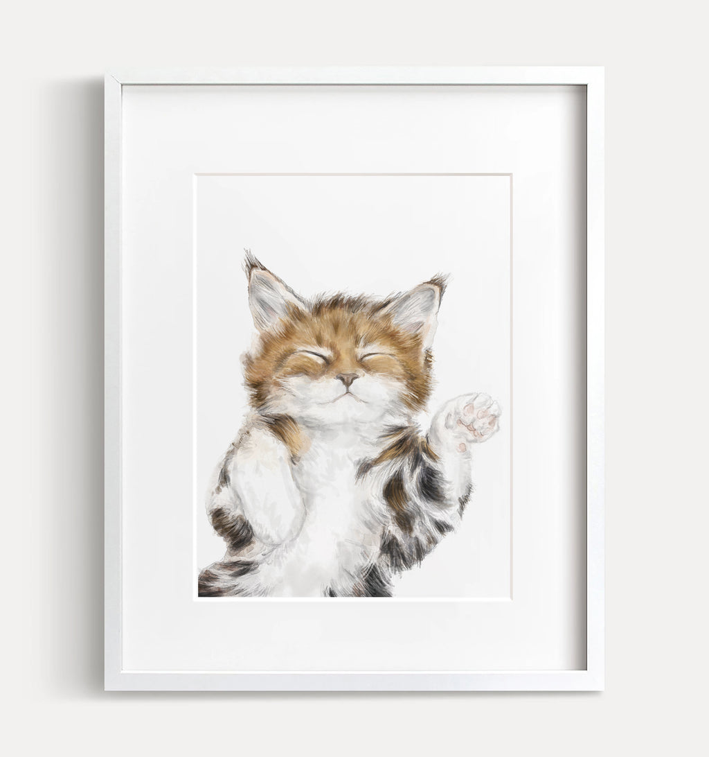 Sleeping Tabby Cat Art Print