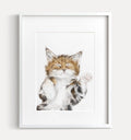 Sleeping Tabby Cat Art Print