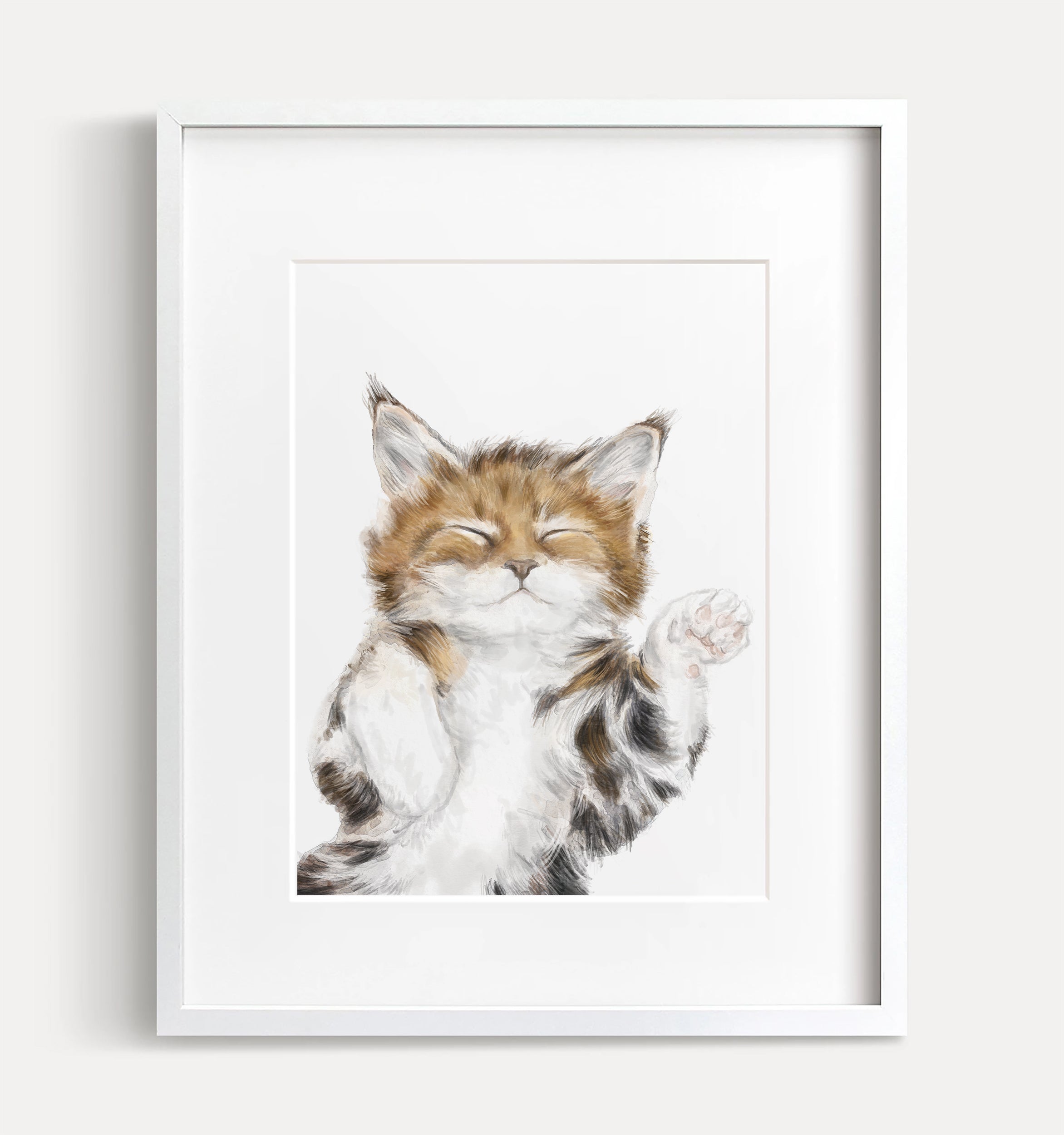 Sleeping Tabby Cat Art Print