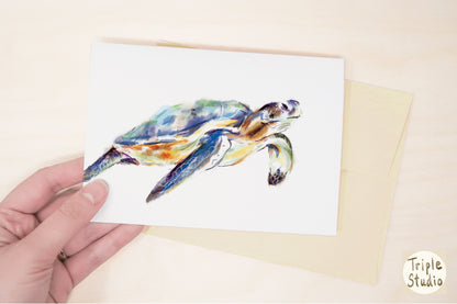 Vibrant Sea Turtle Greeting Card