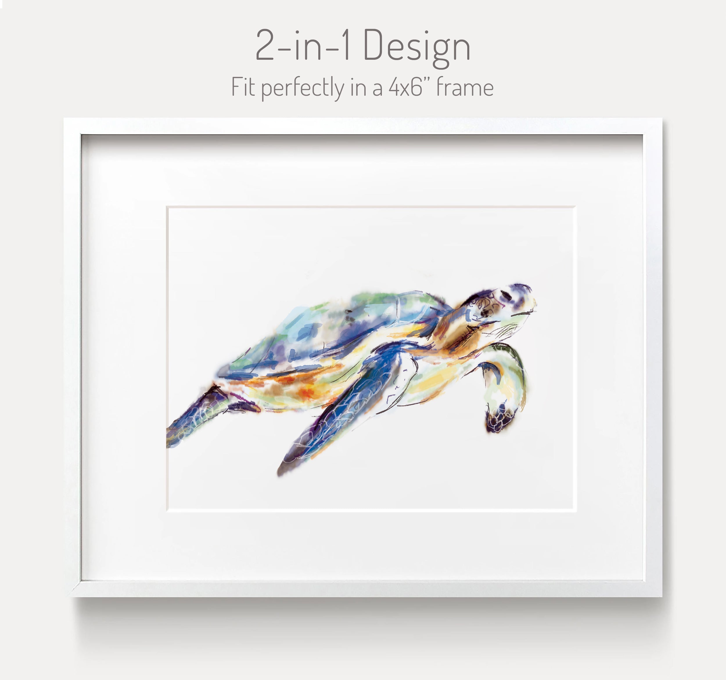 Vibrant Sea Turtle Greeting Card