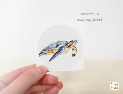 Vibrant Sea Turtle Greeting Card