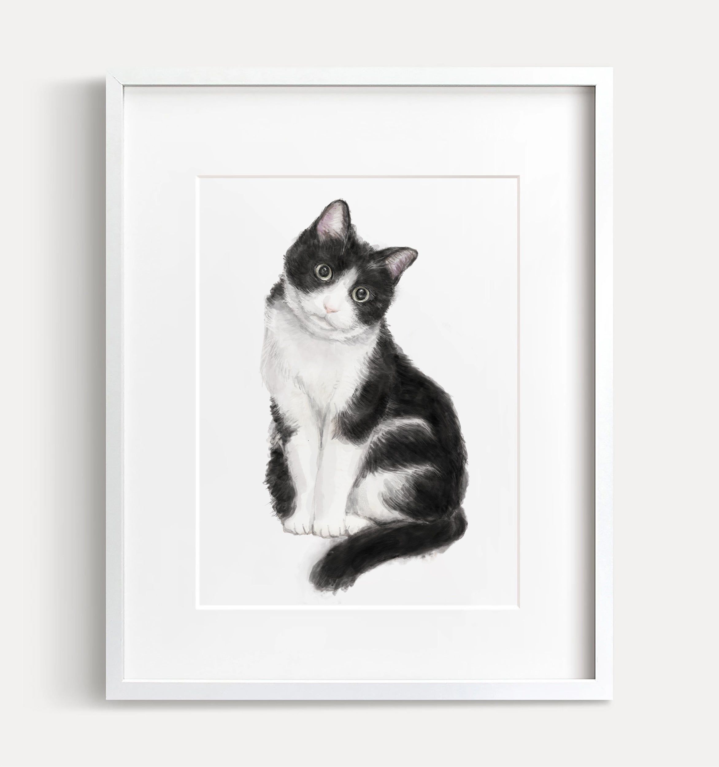 Tuxedo Cat Art Print