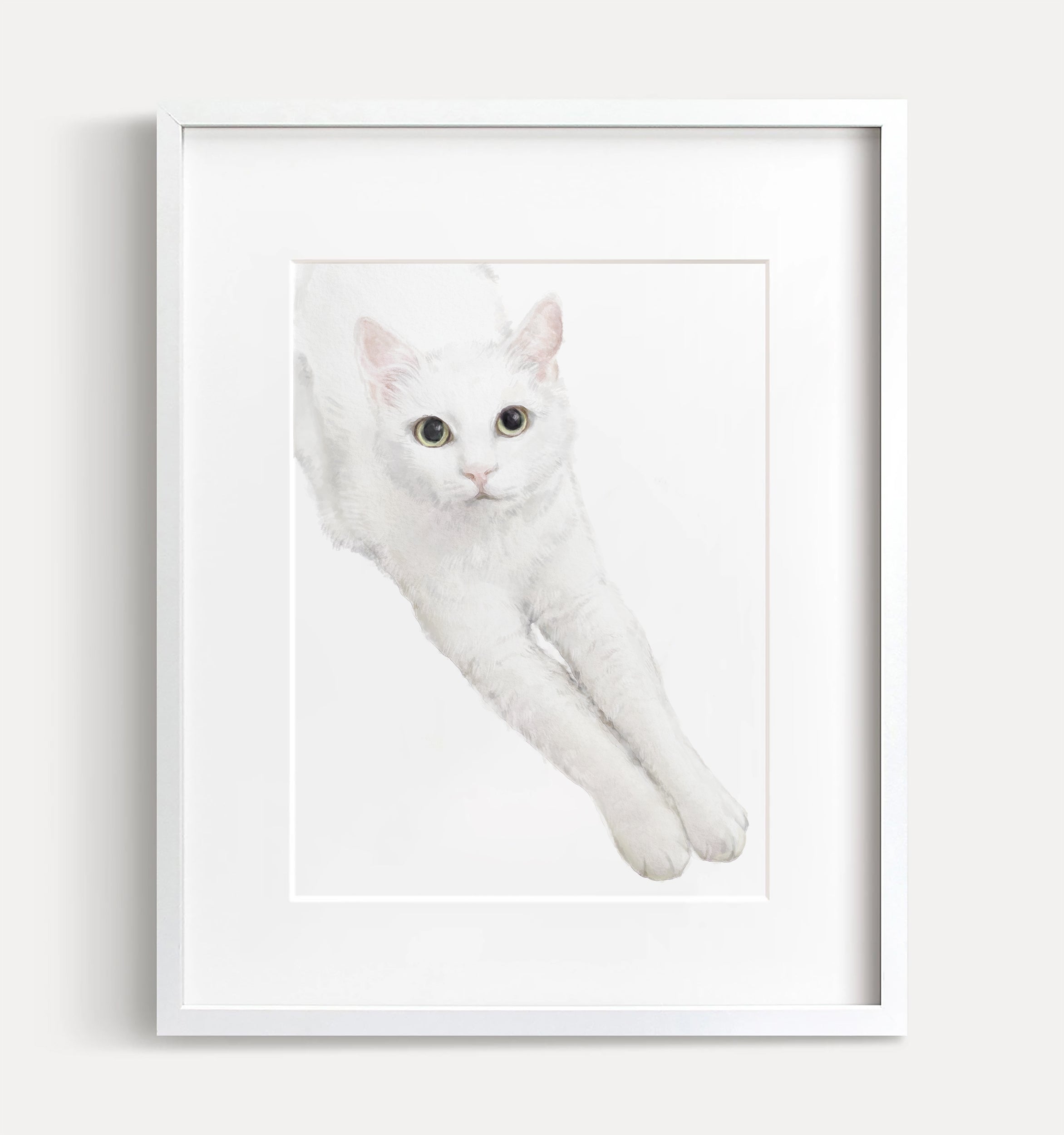 White Cat Art Print