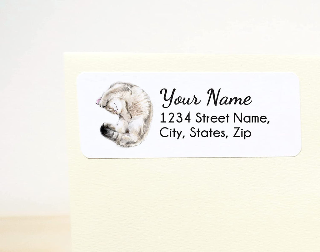 Large Cat Address Labels Personalized Cat Return Address Label - 120 Pieces - British Shorthair ...