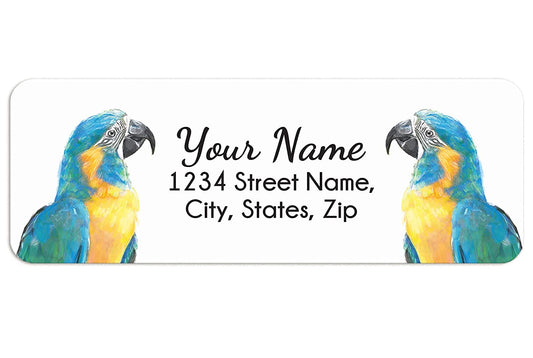 Tropical Macaw Parrot Bird Personalized Return Address Label