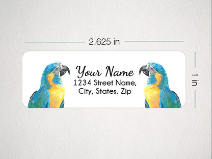Tropical Macaw Parrot Bird Personalized Return Address Label