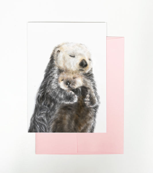 Mother's Day Card | Sea Otter Mom and Baby