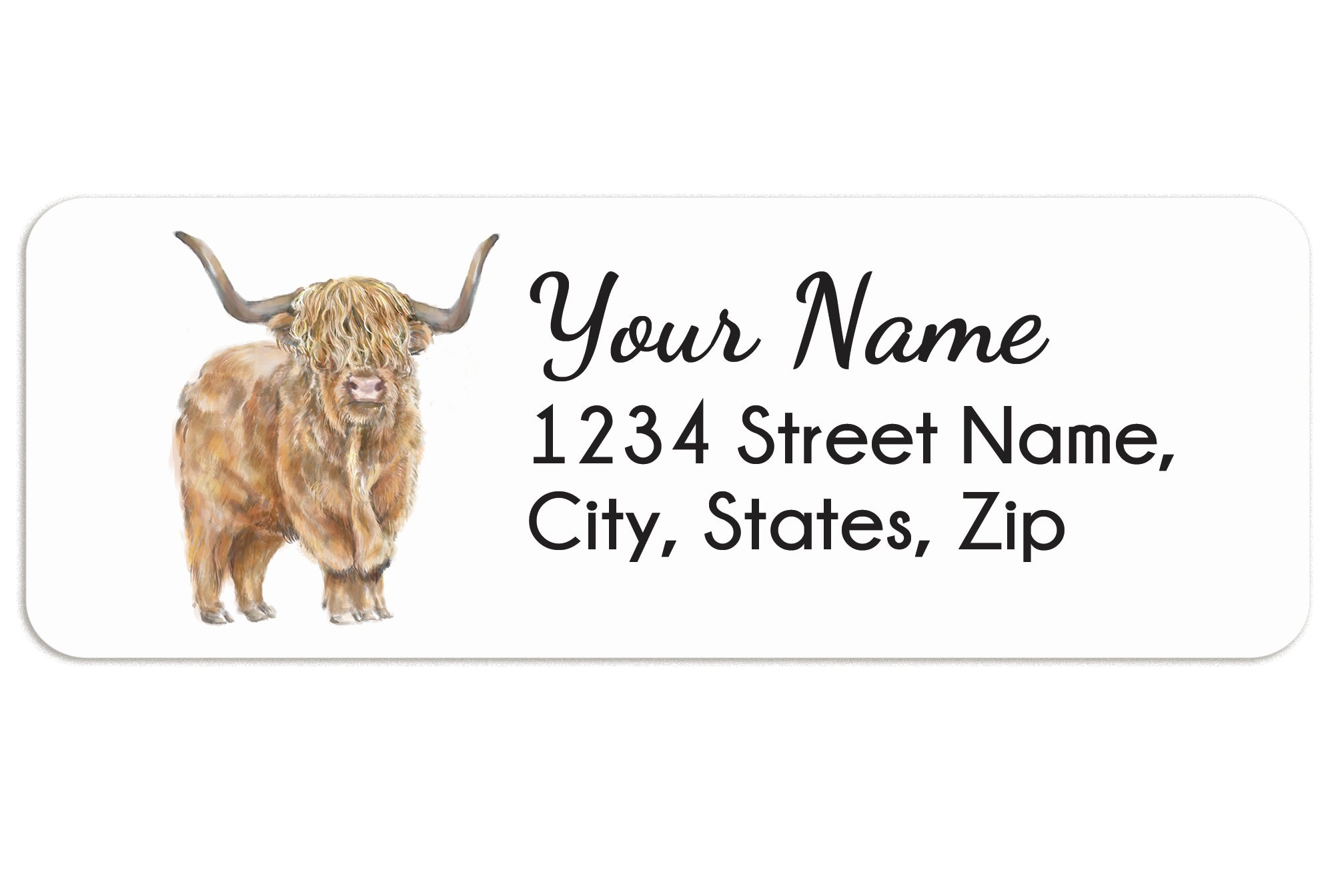 Highland Cow Personalized Address Label