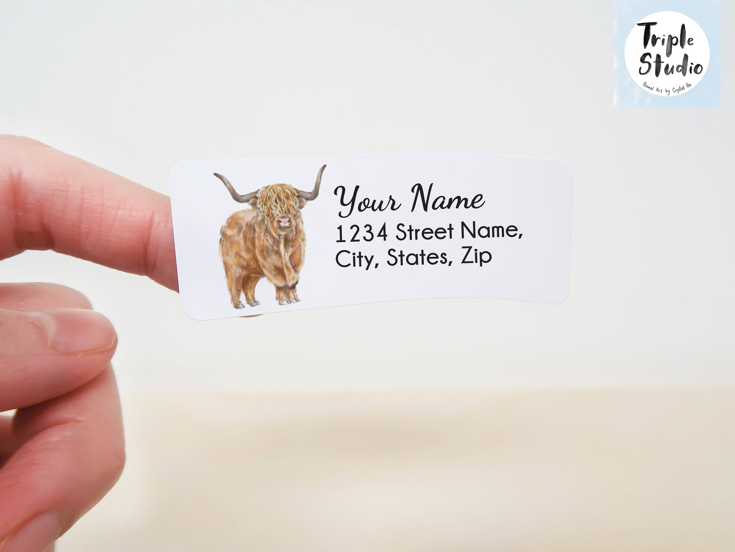 Highland Cow Personalized Address Label