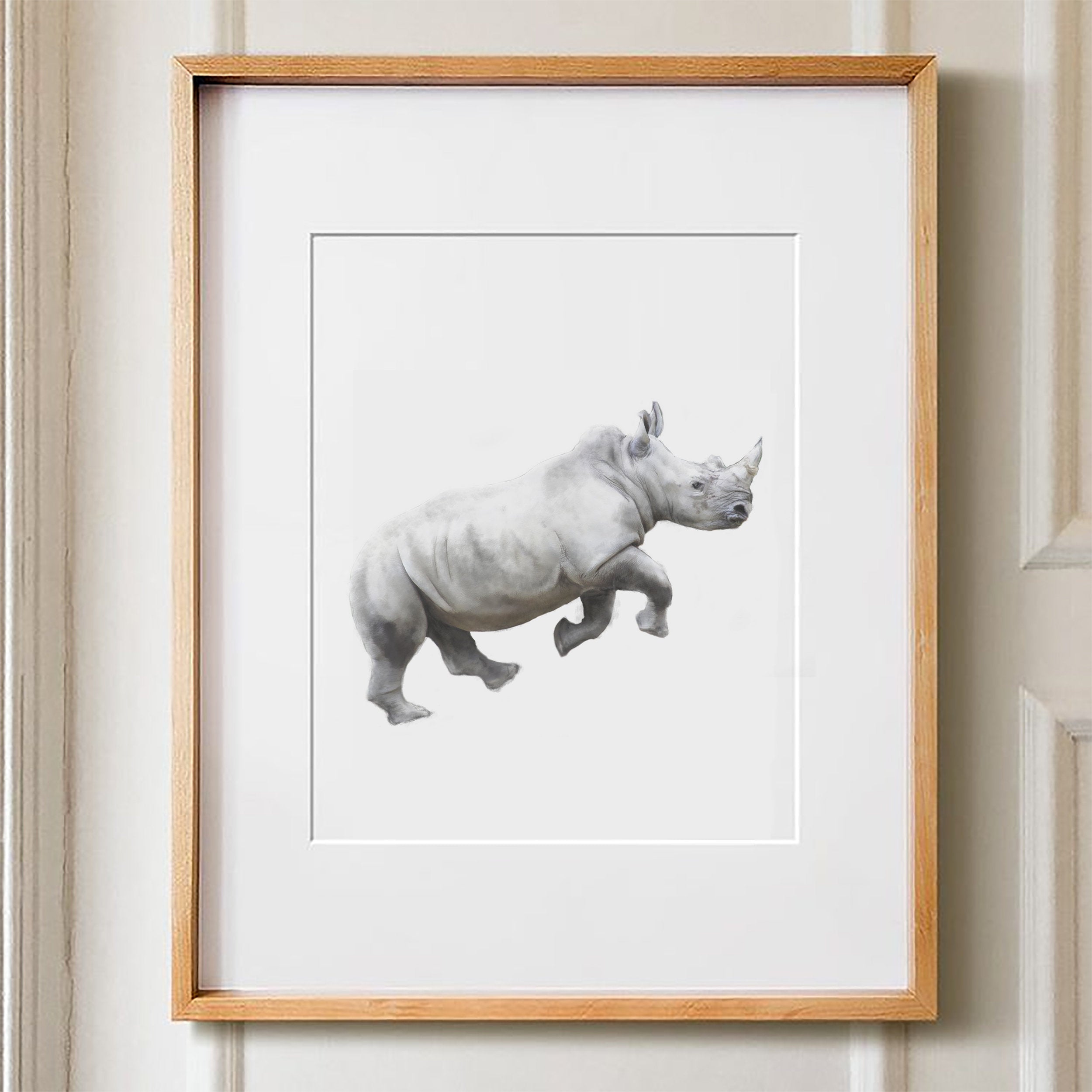 Rhino Art Print