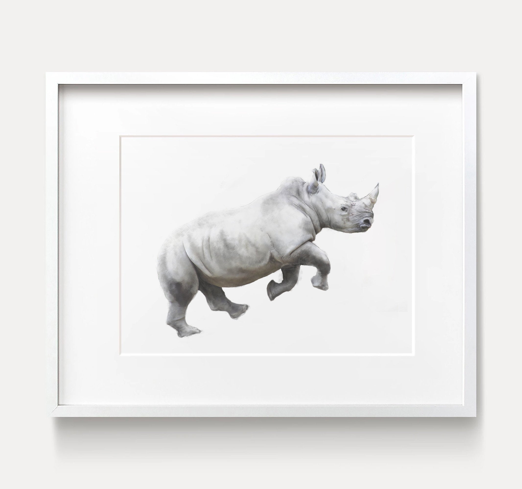 Rhino Art Print