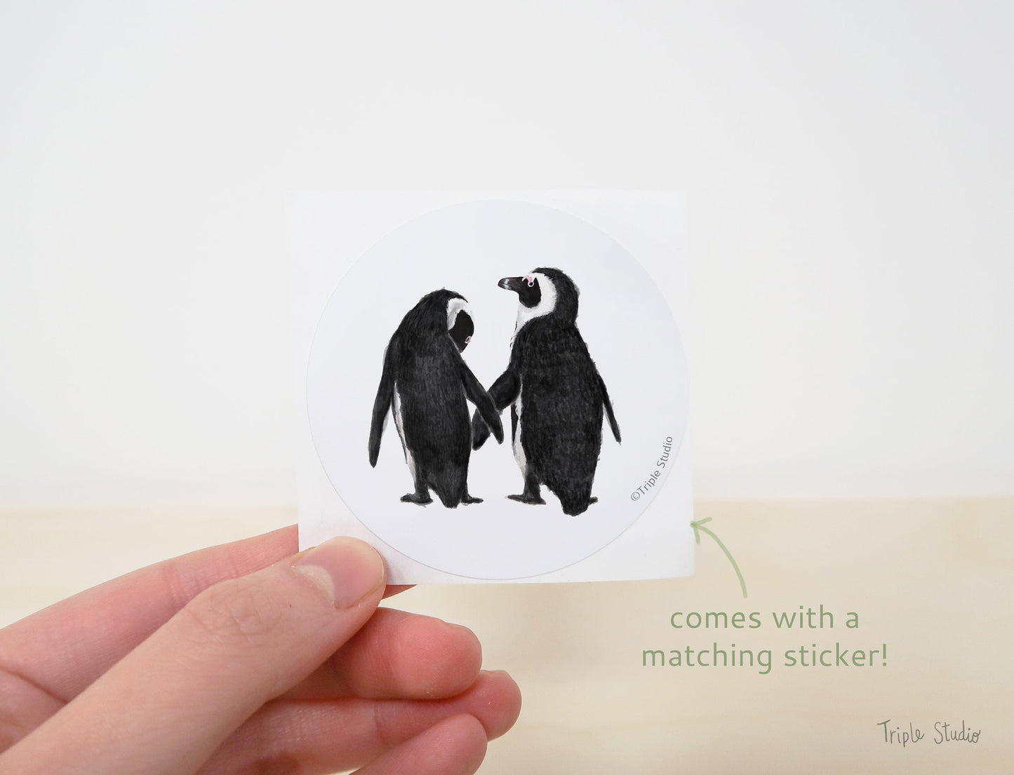 Penguin in Love Card