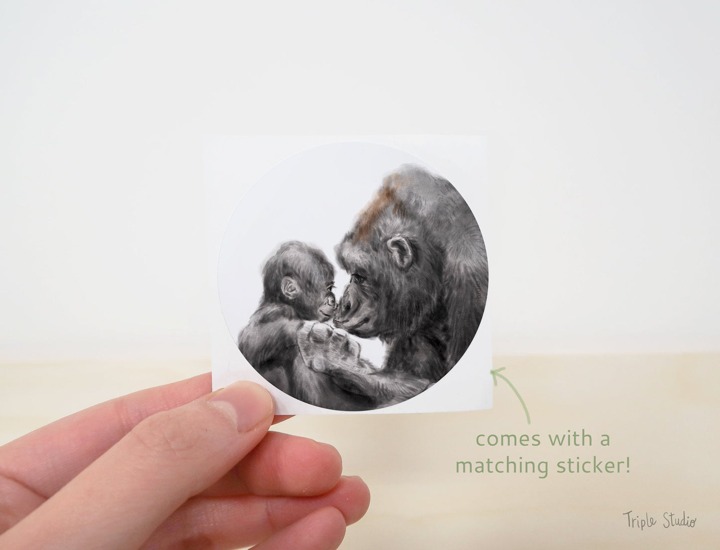 Gorilla Mom and Baby Card