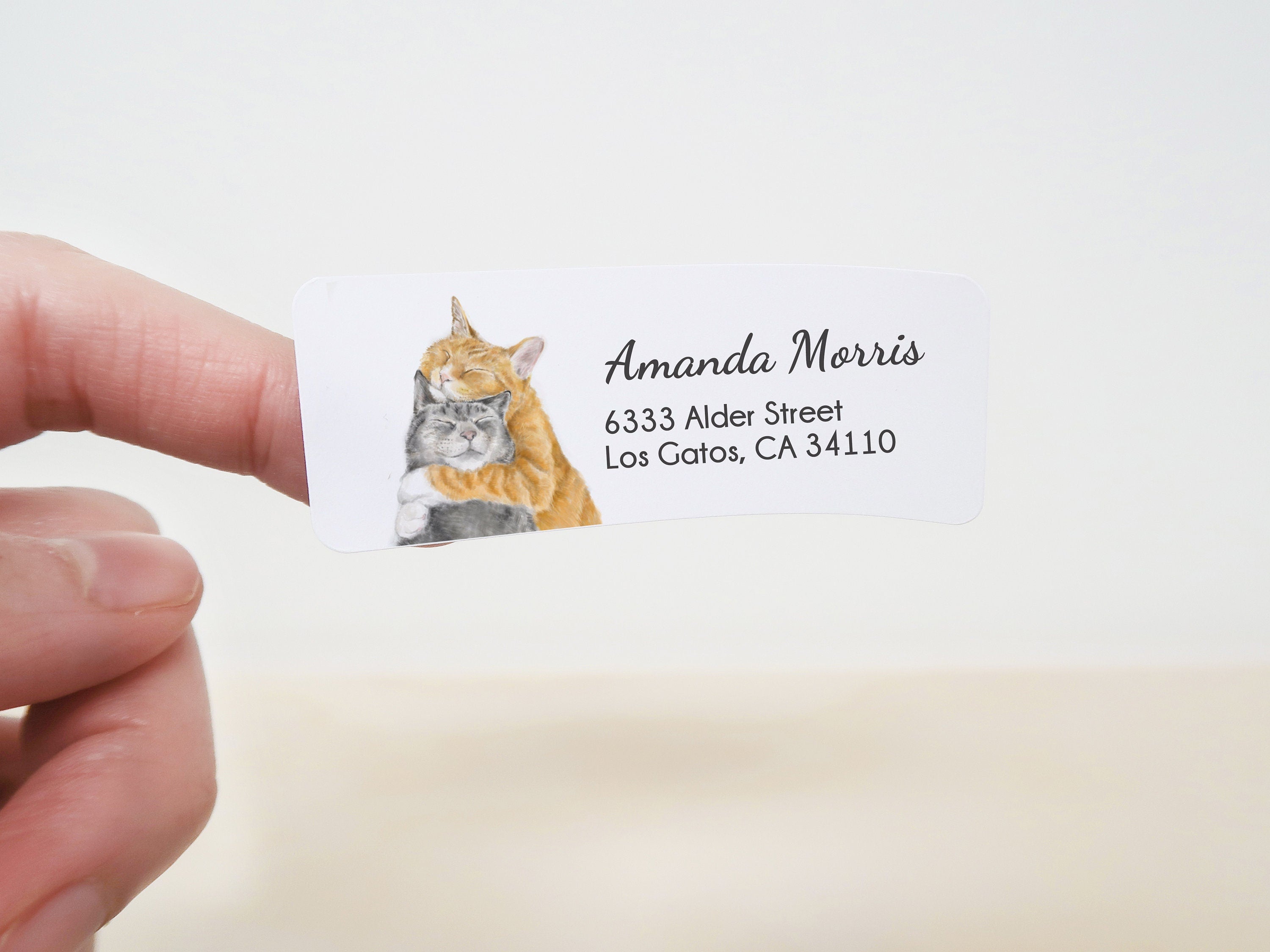 Cuddling Cats Personalized Address Label