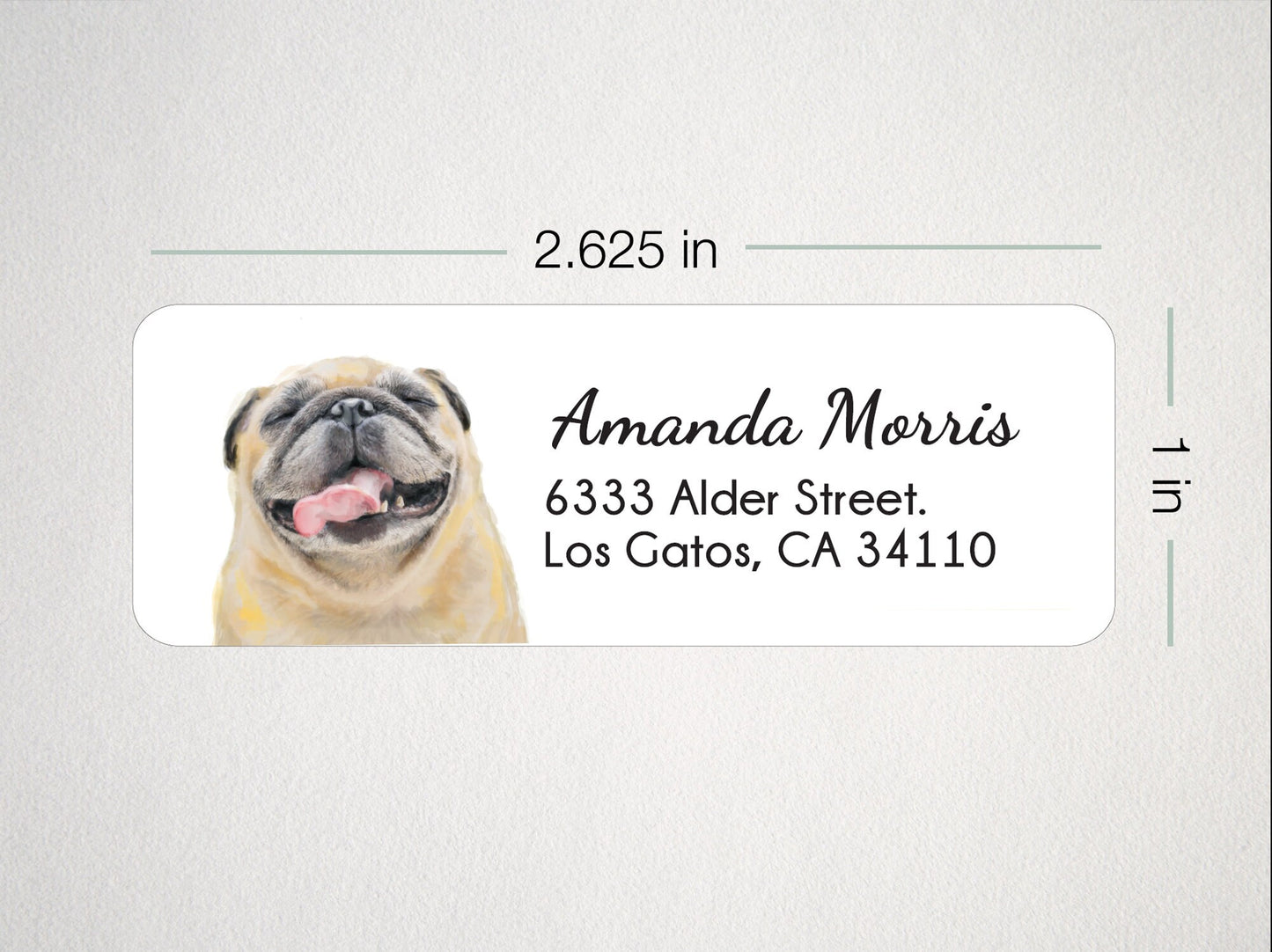 Pug Personalized Address Label