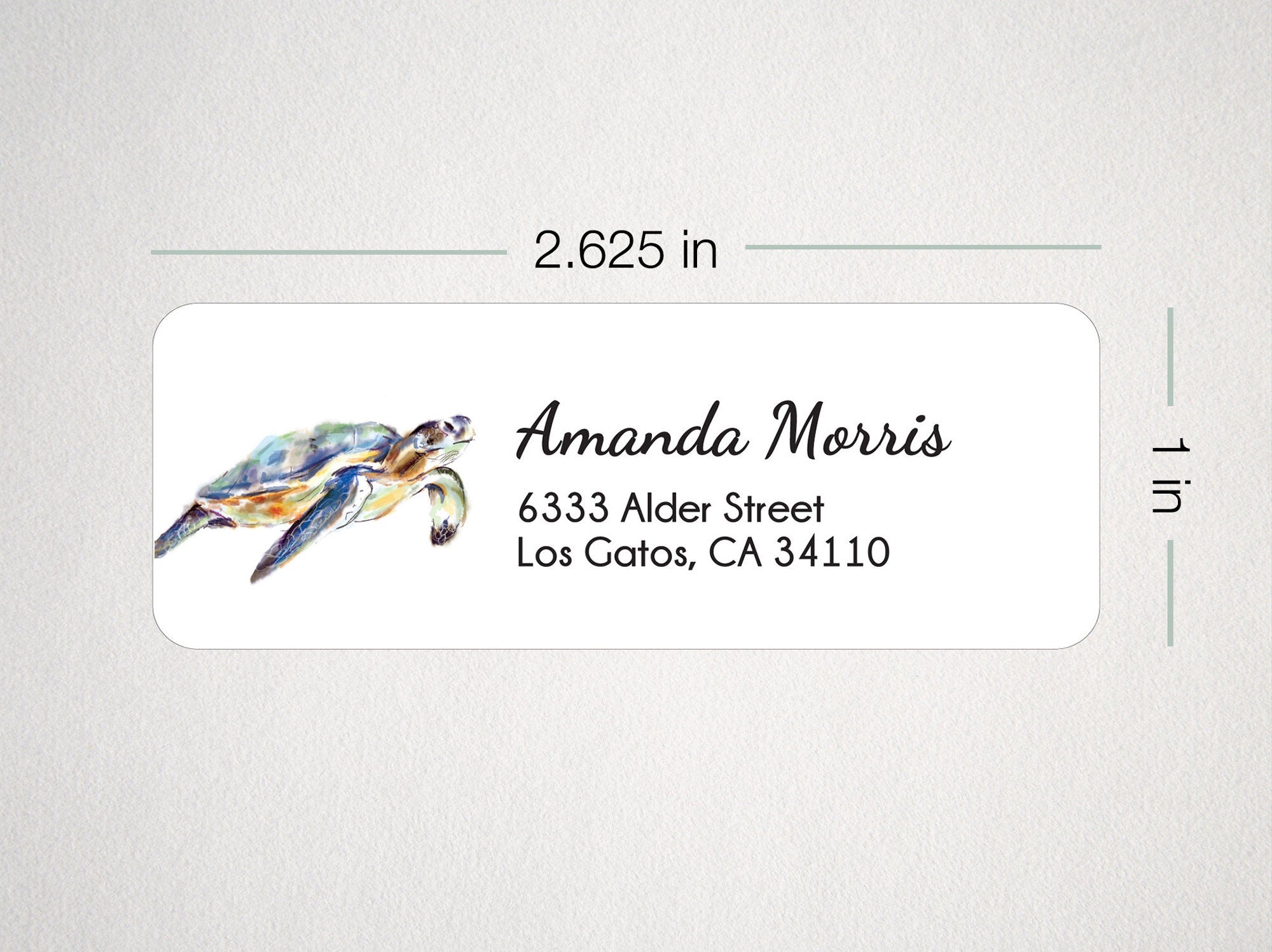 Sea Turtle Personalized Address Label