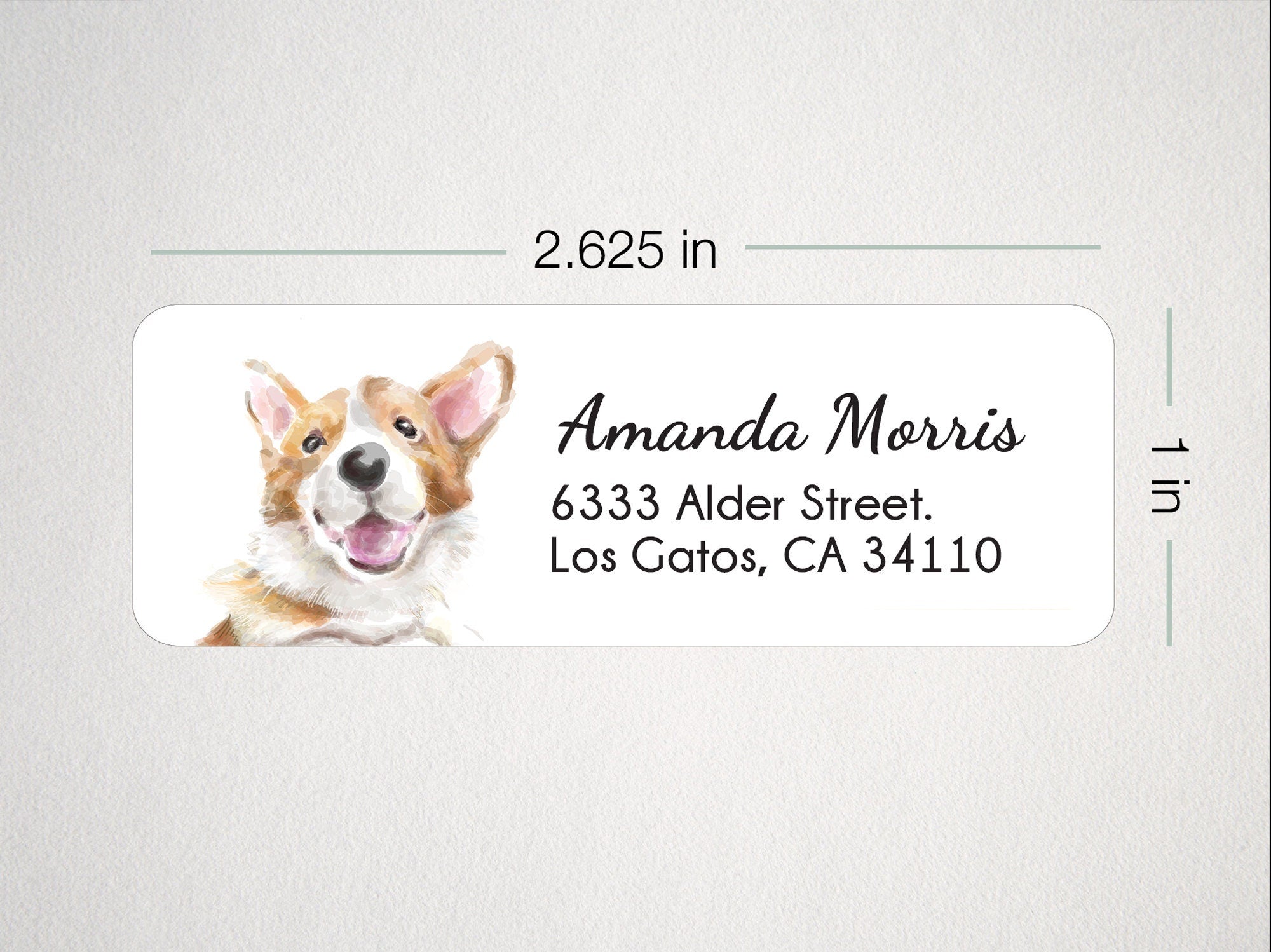 Cheerful Corgi Personalized Address Label