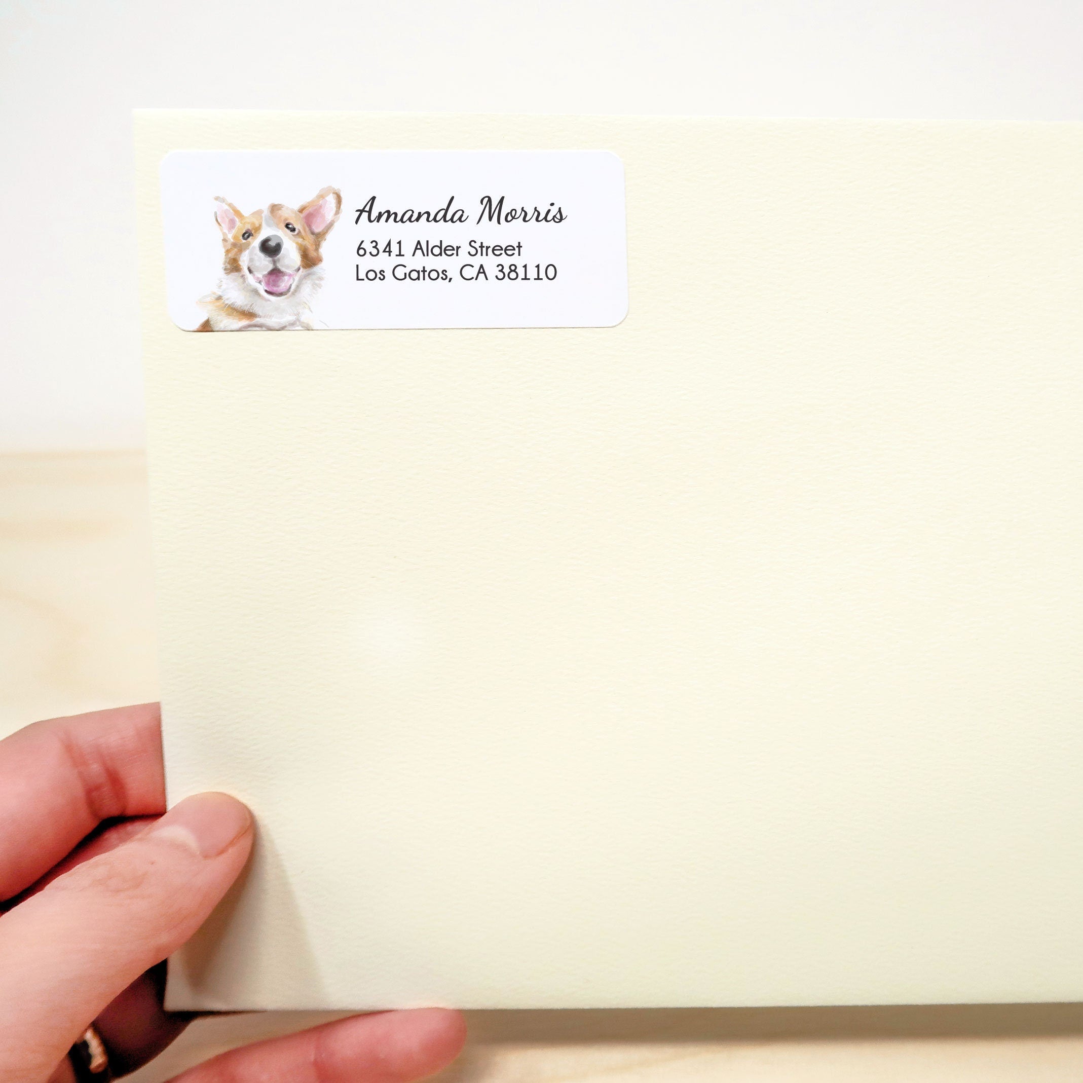 Cheerful Corgi Personalized Address Label