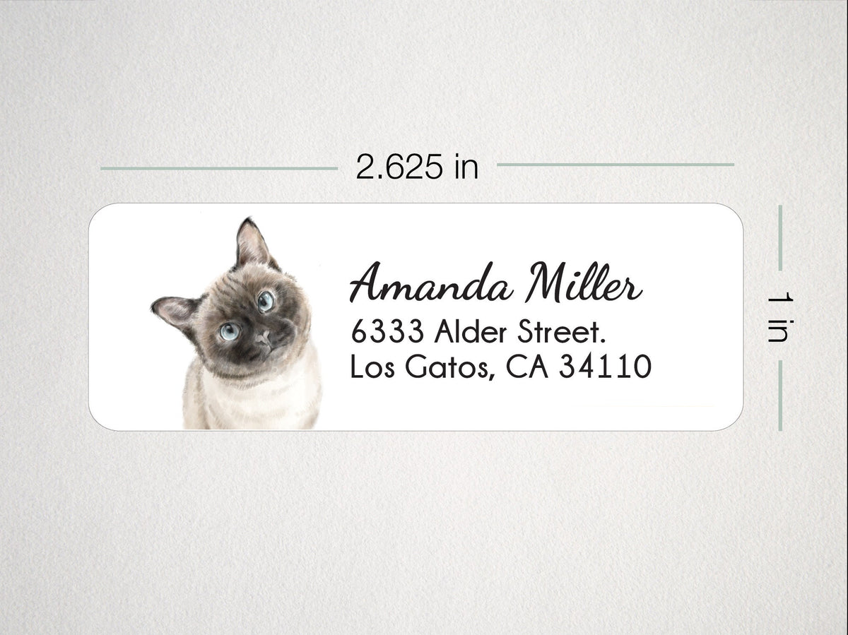 Cat Addressing Personalized Address Label For Cat Mom, 120 PCS, Siamese Cat Gifts ...