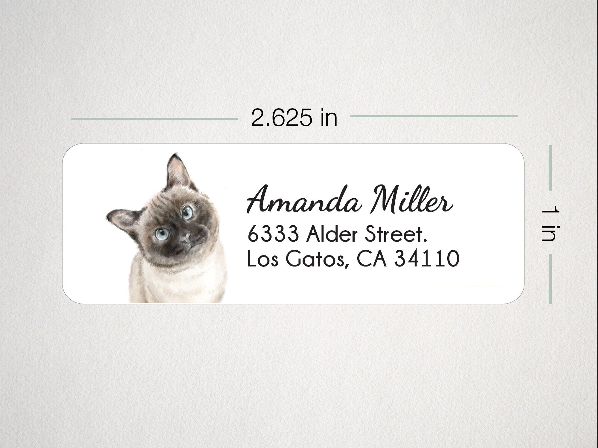 Siamese Cat Personalized Address Label