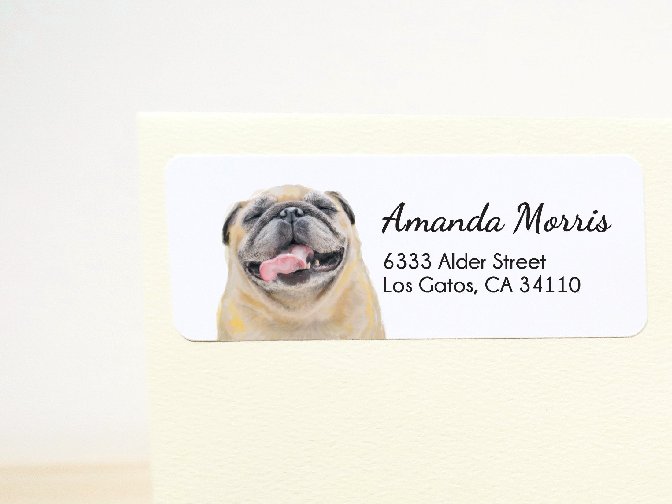 Pug Personalized Address Label