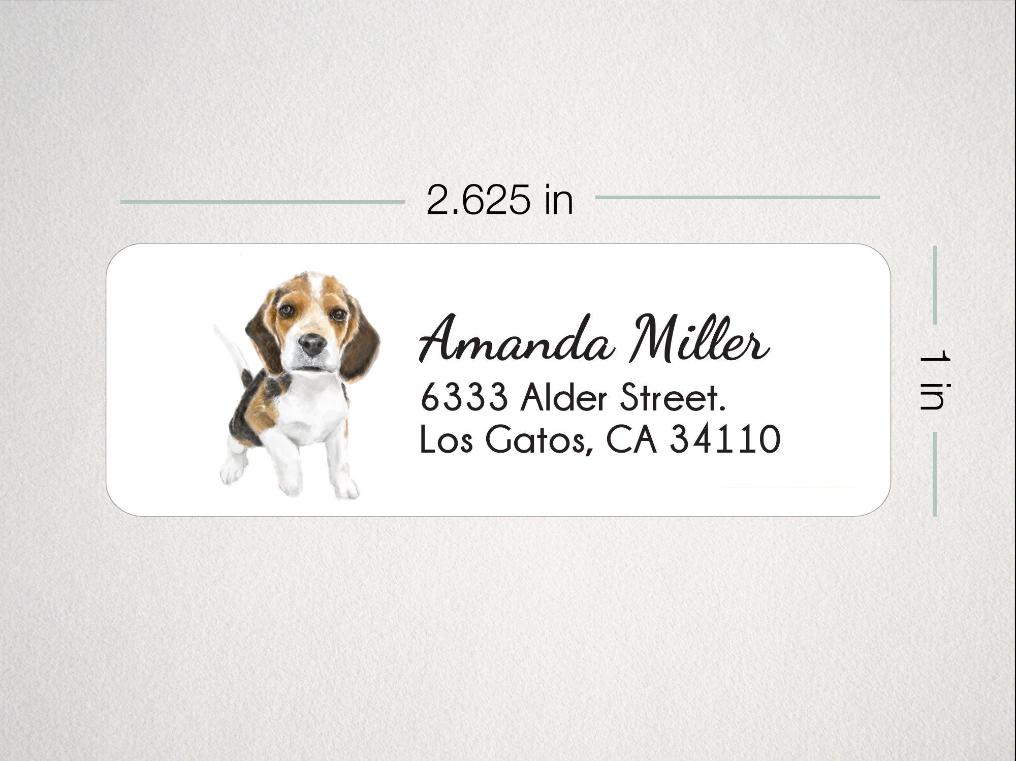 Beagle Dog Personalized Address Label