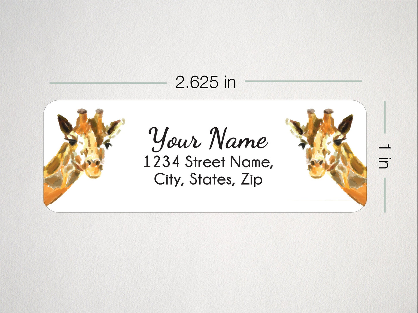 Giraffe Personalized Address Label