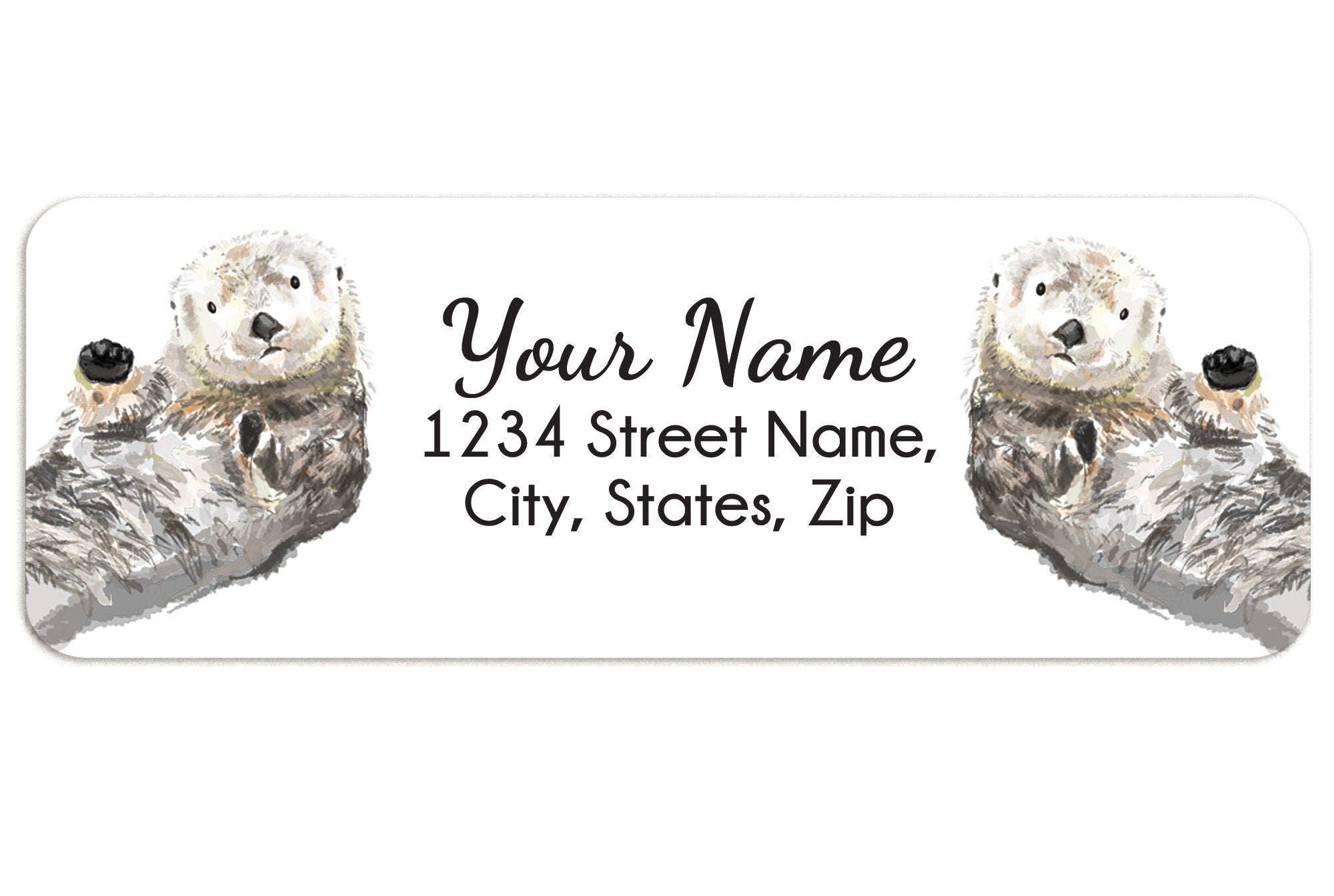 Sea Otter Personalized Address Label
