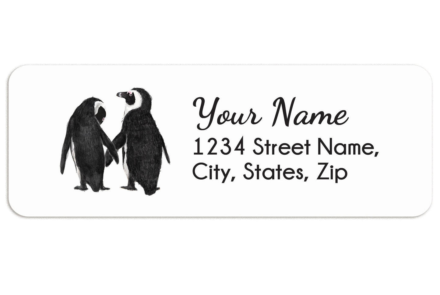 Penguins in Love Personalized Address Label