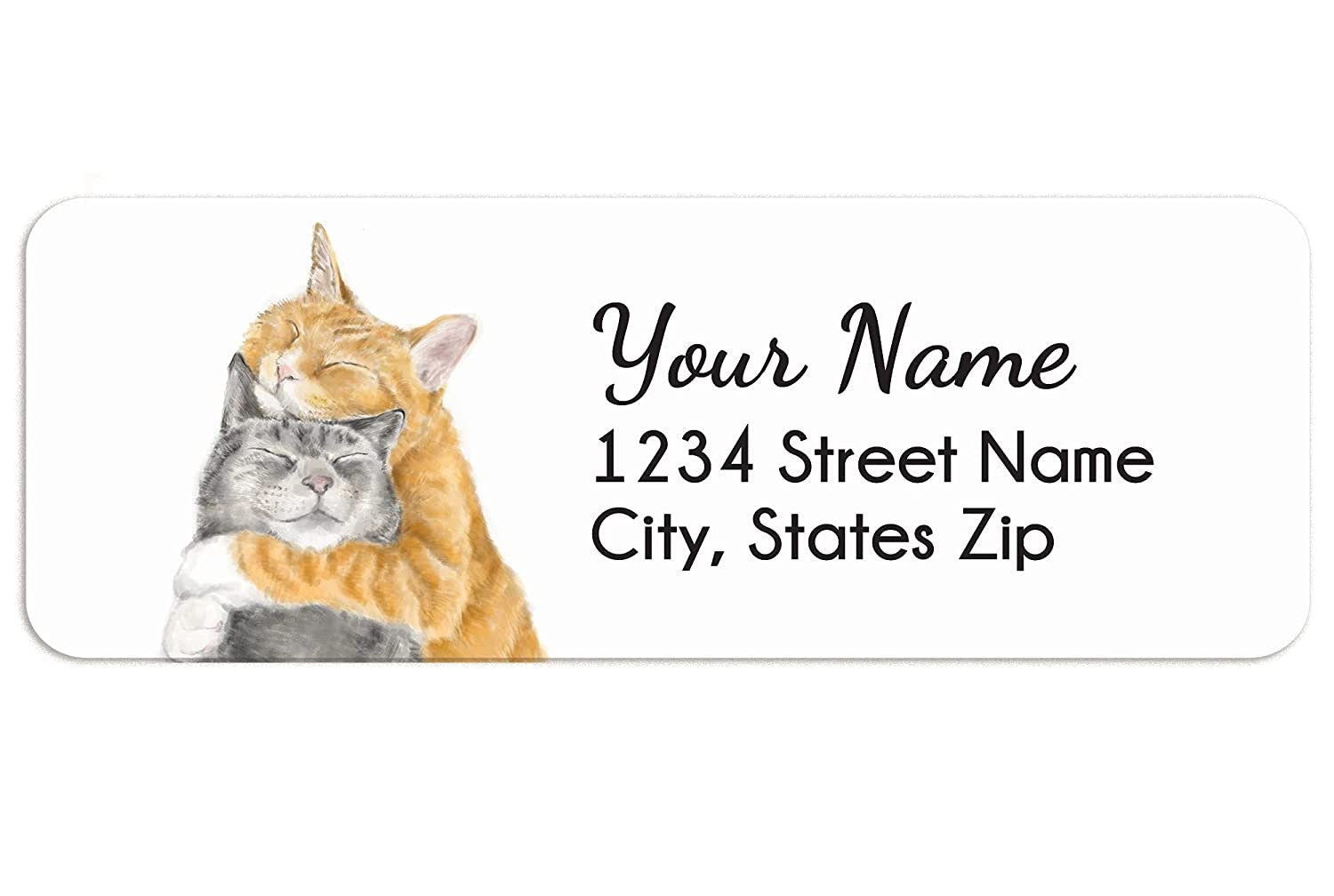 Cuddling Cats Personalized Address Label