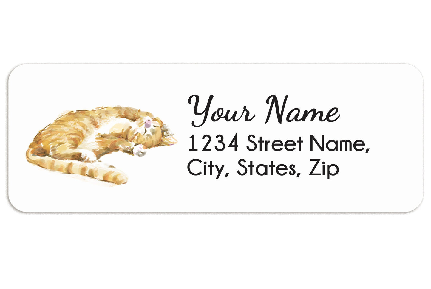 Orange Tabby Cat Personalized Address Label